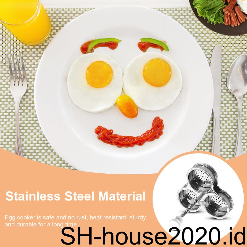 Alat Perebus Telur 3 Cup Bahan Stainless Steel Anti Lengket Untuk Memasak Sarapan (house2020)