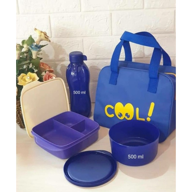 Promo murah tupperware set bekal cool lunch box set tempat makan tepak makan plus tas murah original