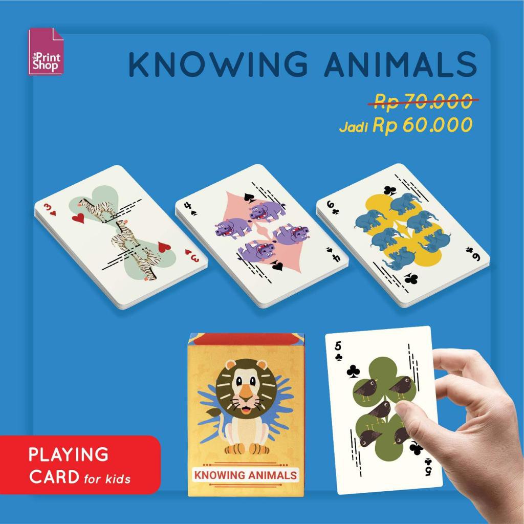 Kartu Remi Anak / Playing Card Anak / Kartu Remi Tema Animal /