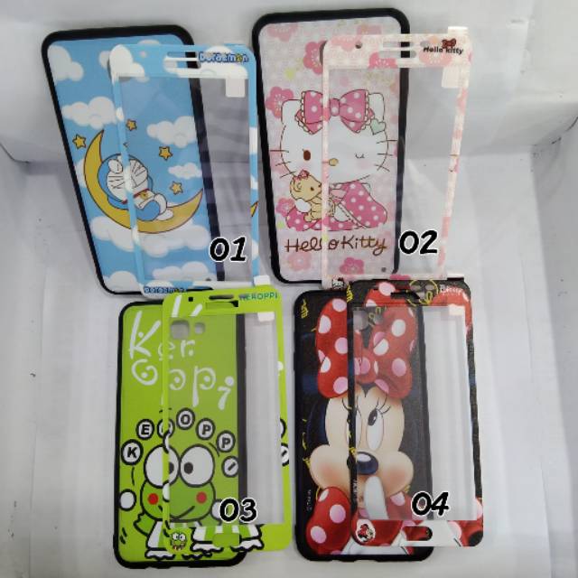 Softcase gambar + anti gores kaca samsung J7 prime