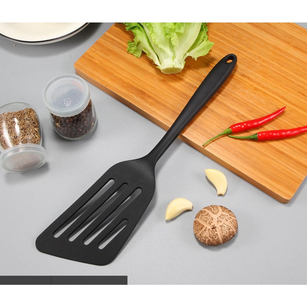 Spatula Sodet Silicone Miring Spatula tahan Panas Spatula Silicone Sloping slotted turner model Miring Serbaguna