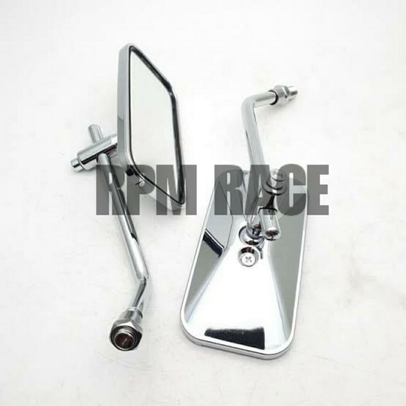 Spion Kotak Chrome Model Day Classic Daytona Kaca Bening Universal Pemakaian Semua Motor