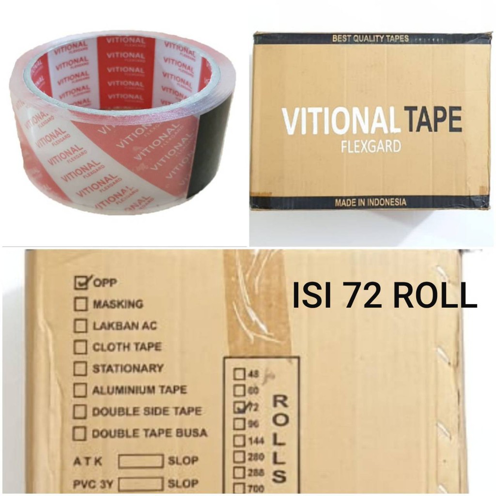 VF HTM Strong n Clear Lakban 45mm x 40y 72 roll (1 dos) / Isolasi / Solasi