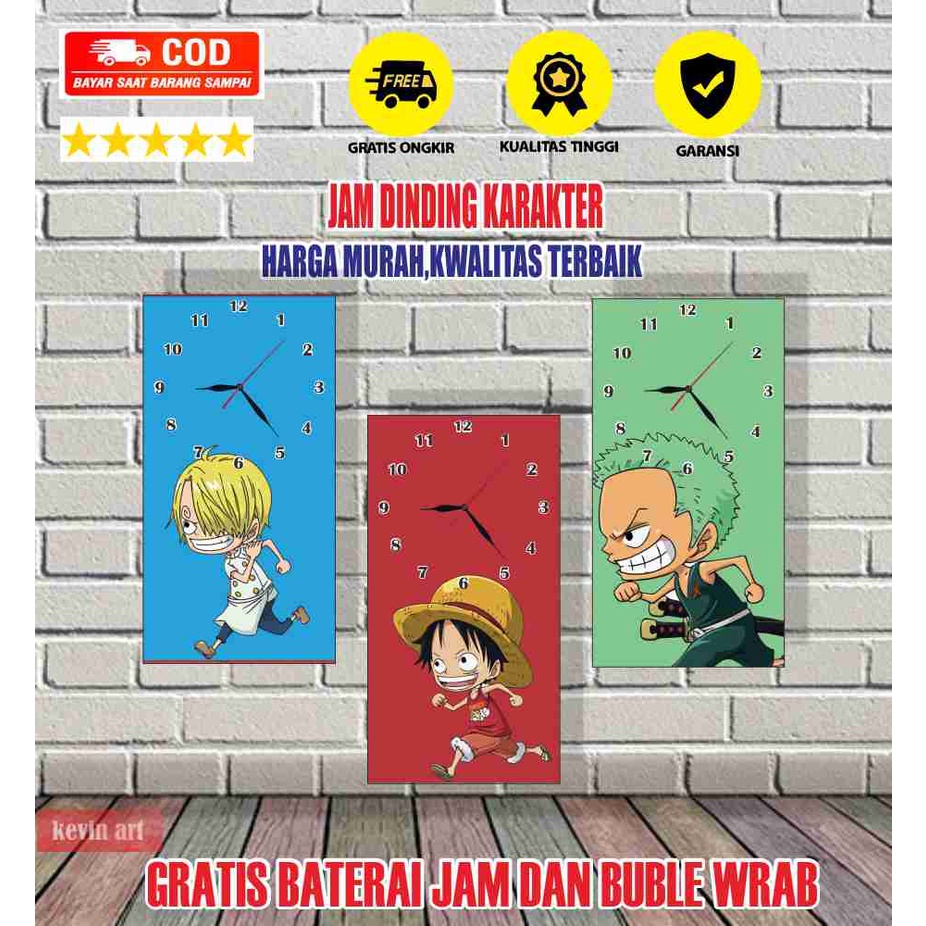 JAM DINDING BESAR ONEPICE UNIK KEREN LUFFY KOLEKSI ANIME DEKORASI DINGDING POSTER KAYU HIASAN TEMPEL TEMBOK TERBARU MINIMALIS MURAH