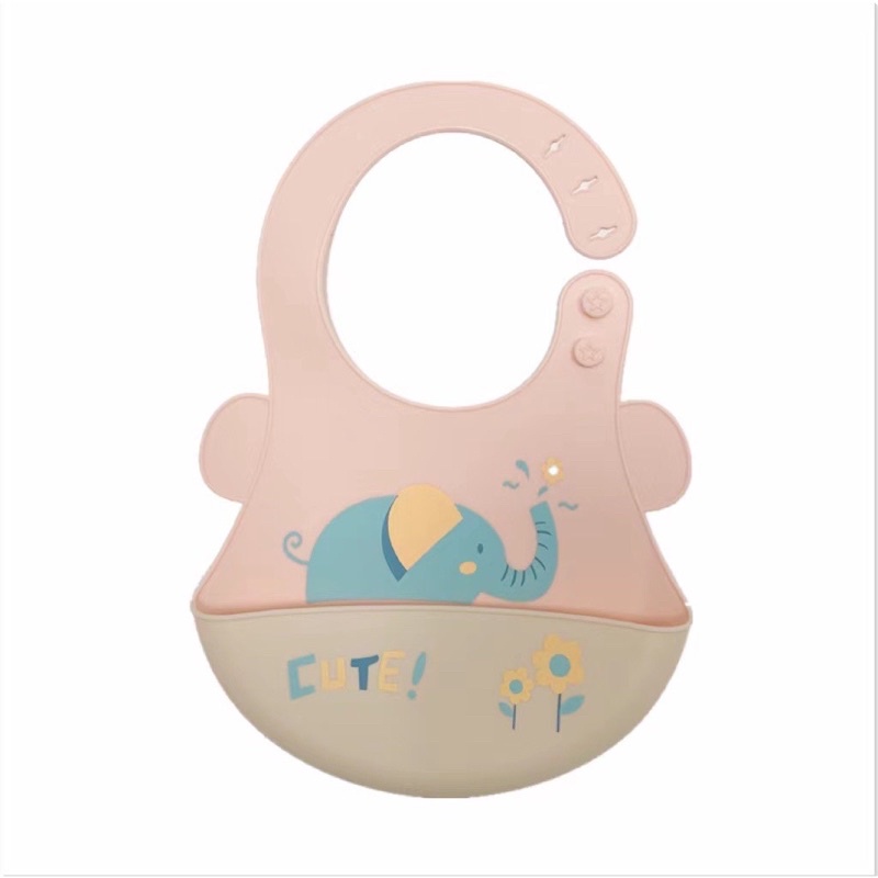 Leon Bib Silikon Slabber Bayi Celemek Makan MPASI Waterproof Burp Baby