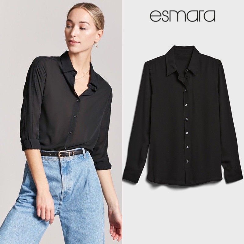 Kemeja ESMARA Soft Cotton Blouse Atasan Wanita Loose Blouse Original Branded