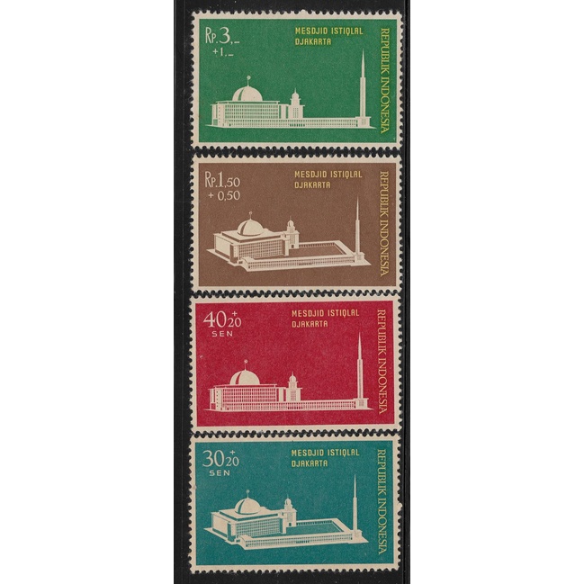 

Set Lengkap Prangko Indonesia Seri Masjid Istiqlal 1962 Belum Dipakai