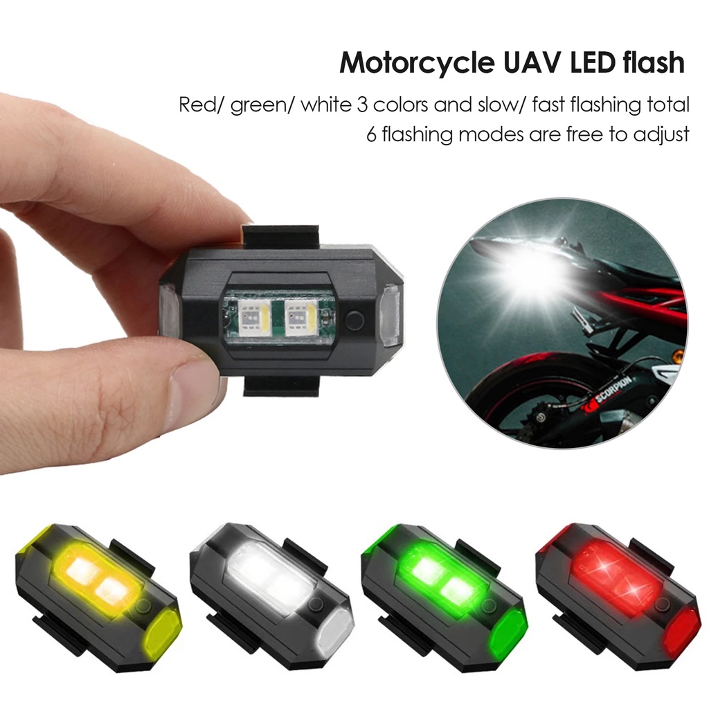 Lampu Peringatan Strobo Sepeda Motor Modifikasi Lampu drone Rechargeable Lampu Malam Lampu Strobo