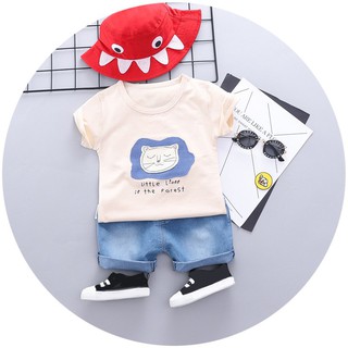 Set Baju Atasan Gambar Kartun Singa Celana Pendek untuk Set Baju Atasan Gambar Kartun Singa Celana Pendek untuk