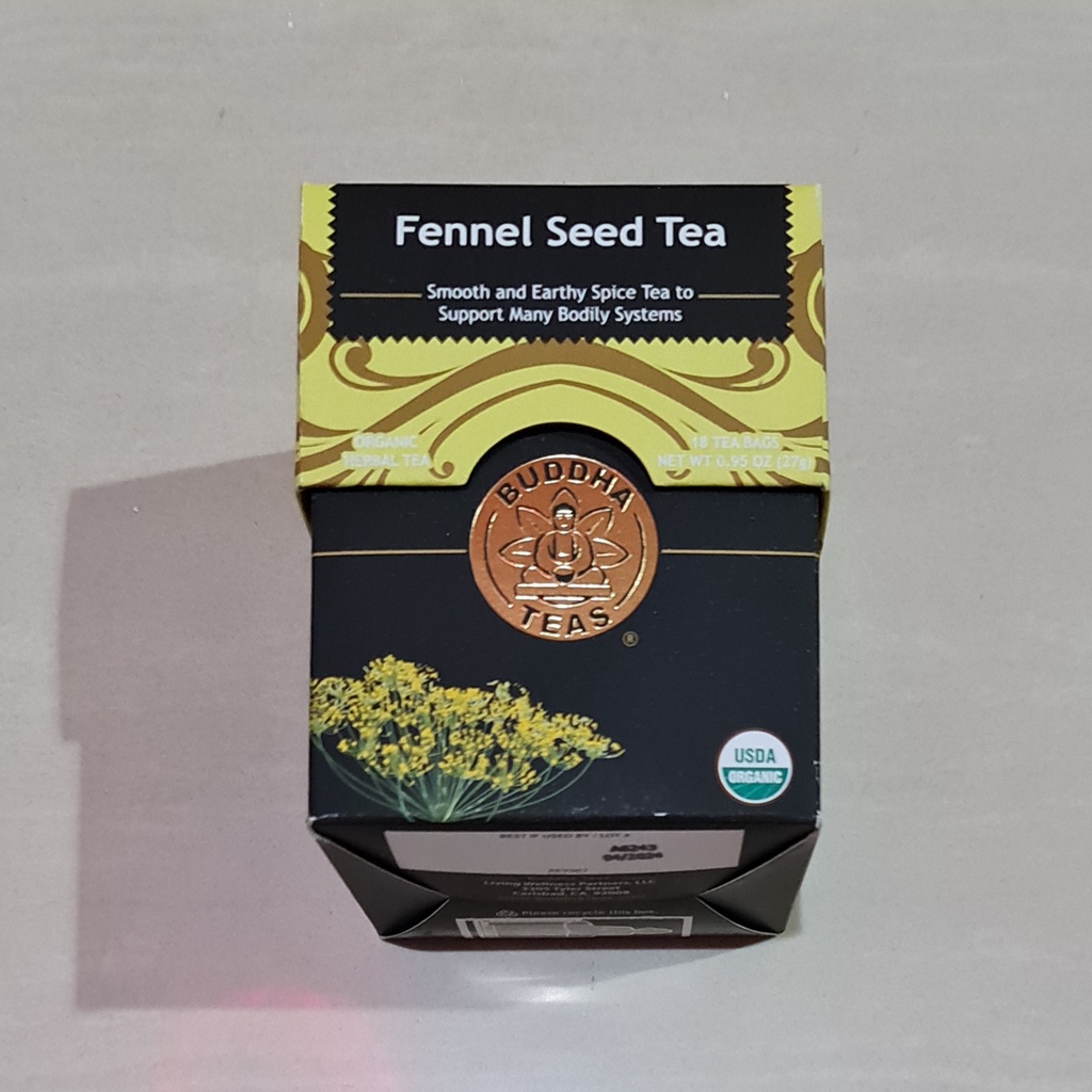 Buddha Teas Organic Fennel Seed Tea Smooth &amp; Earthy Spice 18 x 1.5 Gram