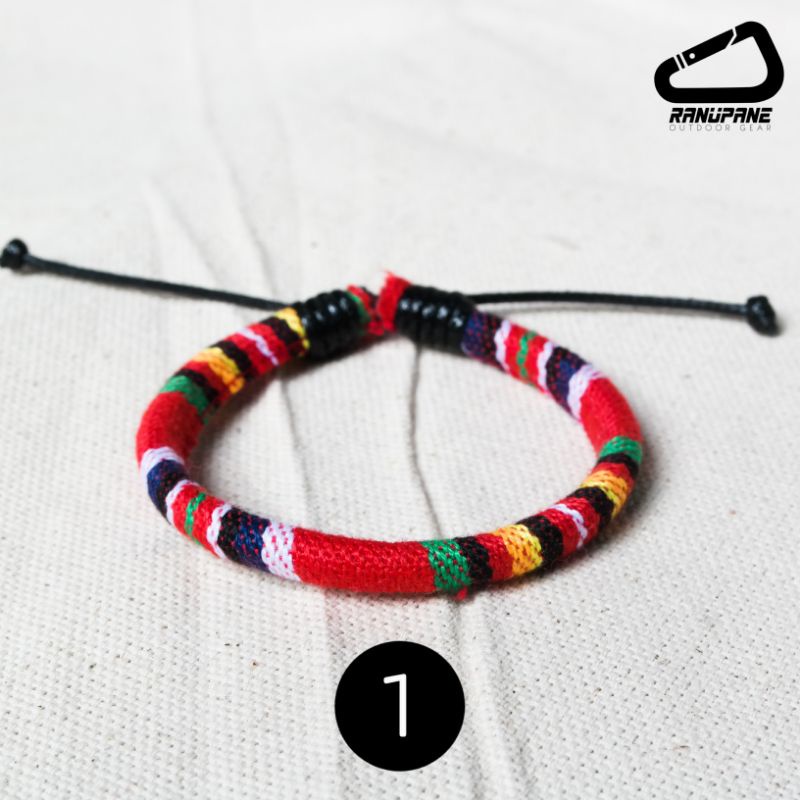 Gelang Tenun Etnik Songket Gelang khas Lombok Motif Unik Gelang Vintage Etnik Etnic Pendaki Gunung Pria Wanita-1