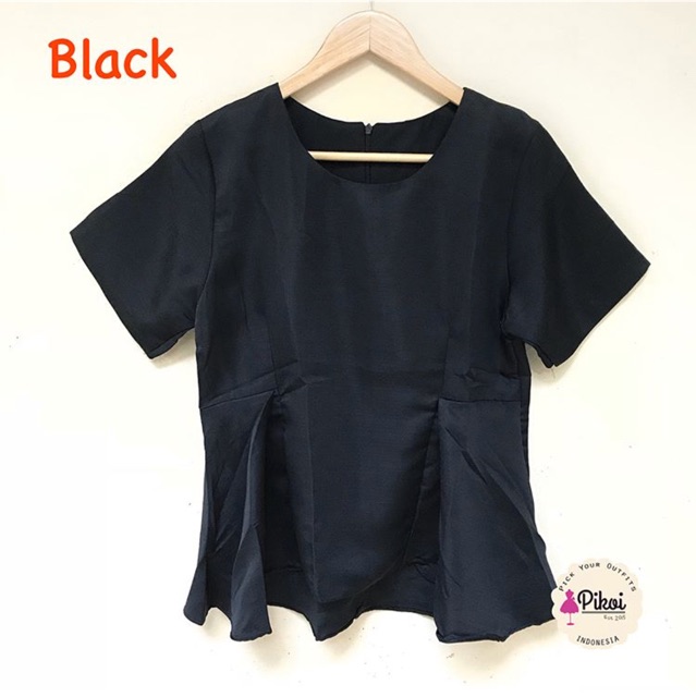 Blouse cewek lucu murah / blouse kantor cantik / blouse basic / blouse peplum / blouse hitam 1514