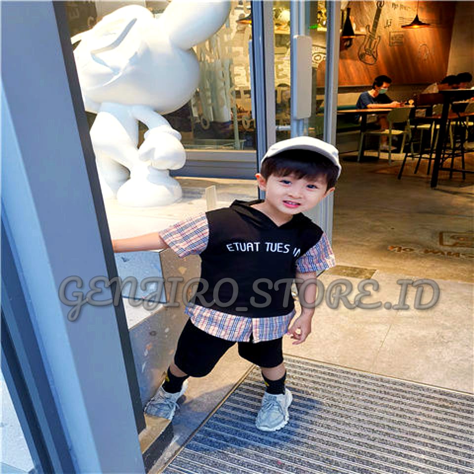 GENJIRO_STORE.ID/SETELAN ANAK LAKI LAKI/SETELAN HOODIE/SETELAN SWITER/CELANA PENDEK/UNTUK USIA 6 BULAN - 4 TAHUN/BISA COD