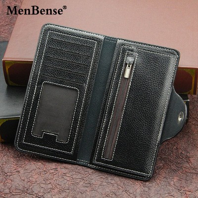 Dompet Pria Kulit PU Kancing Magnet Keren Men's Long Wallet Dompet Kartu Fashion Pria Kasual