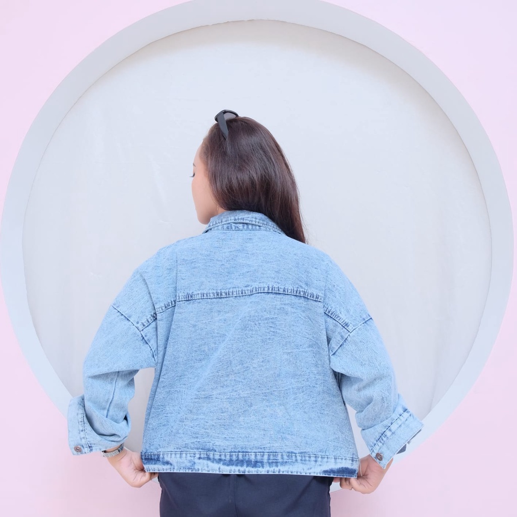 Jaket Jeans wanita oversize // Jaket jeans oversize Vintage jaket denim LENGAN KANCING