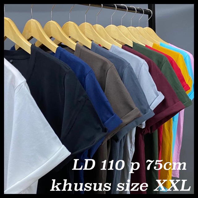 KAOS POLOS COTTON COMBED JUMBO XXL LD110 KATUN POLOS ABG COUPLE BASIC TEE MURAH DISTRO RIB O NECK