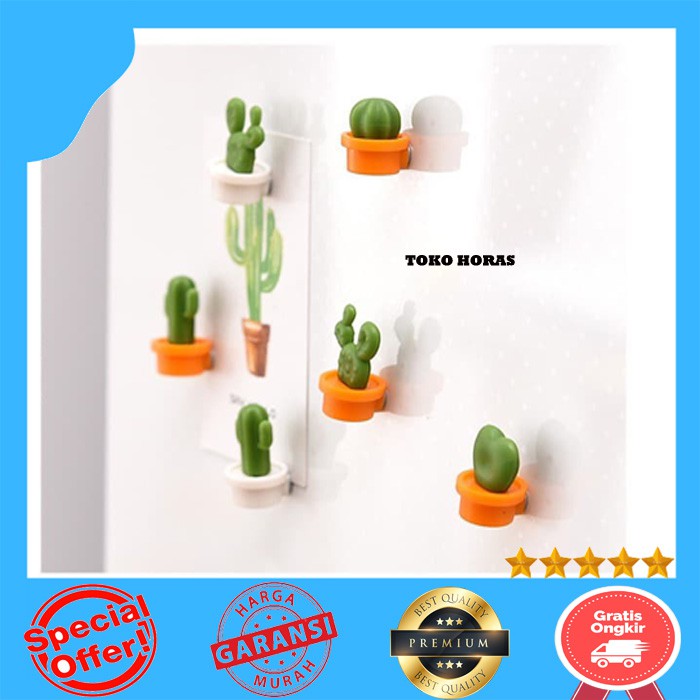 Stiker Kulkas Magnet Sticker Kulkas Kartun KAKTUS Mini Dekorasi Kulkas Isi 6 Premium B16