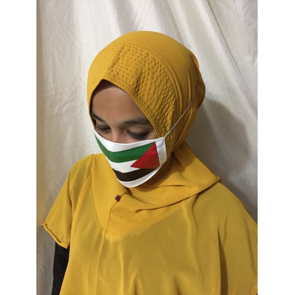 Masker Muslimah Palestine Putih