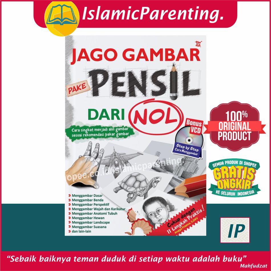 

BUKU JAGO GAMBAR PAKE PENSIL DARI NOL (PLUS CD) ANGGA PRIATNA