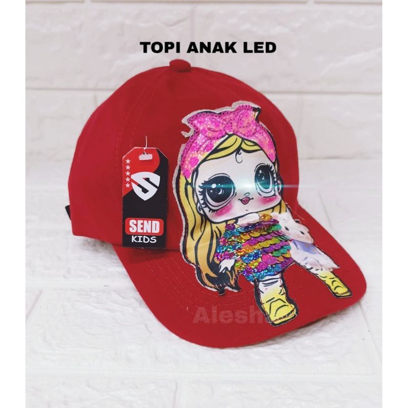 Topi anak Perempuan Topi LED LOL Gaya Korea