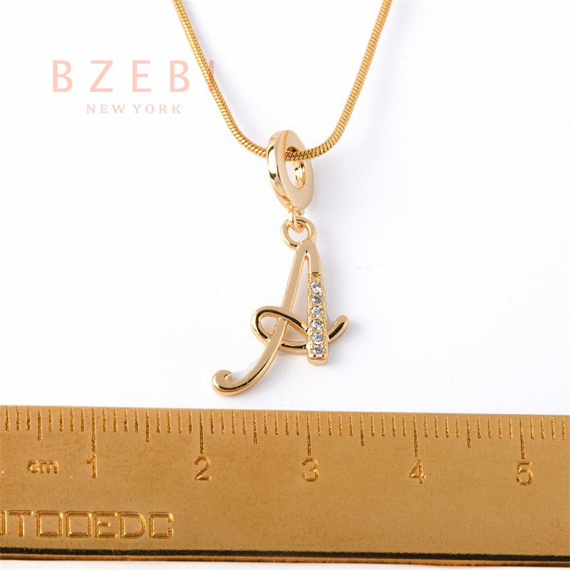 Kalung Emas 18k Dengan Liontin Inisial Alfabet Bahan Titanium Steel Anti Karat Gaya Korea 787n Untuk Wanita