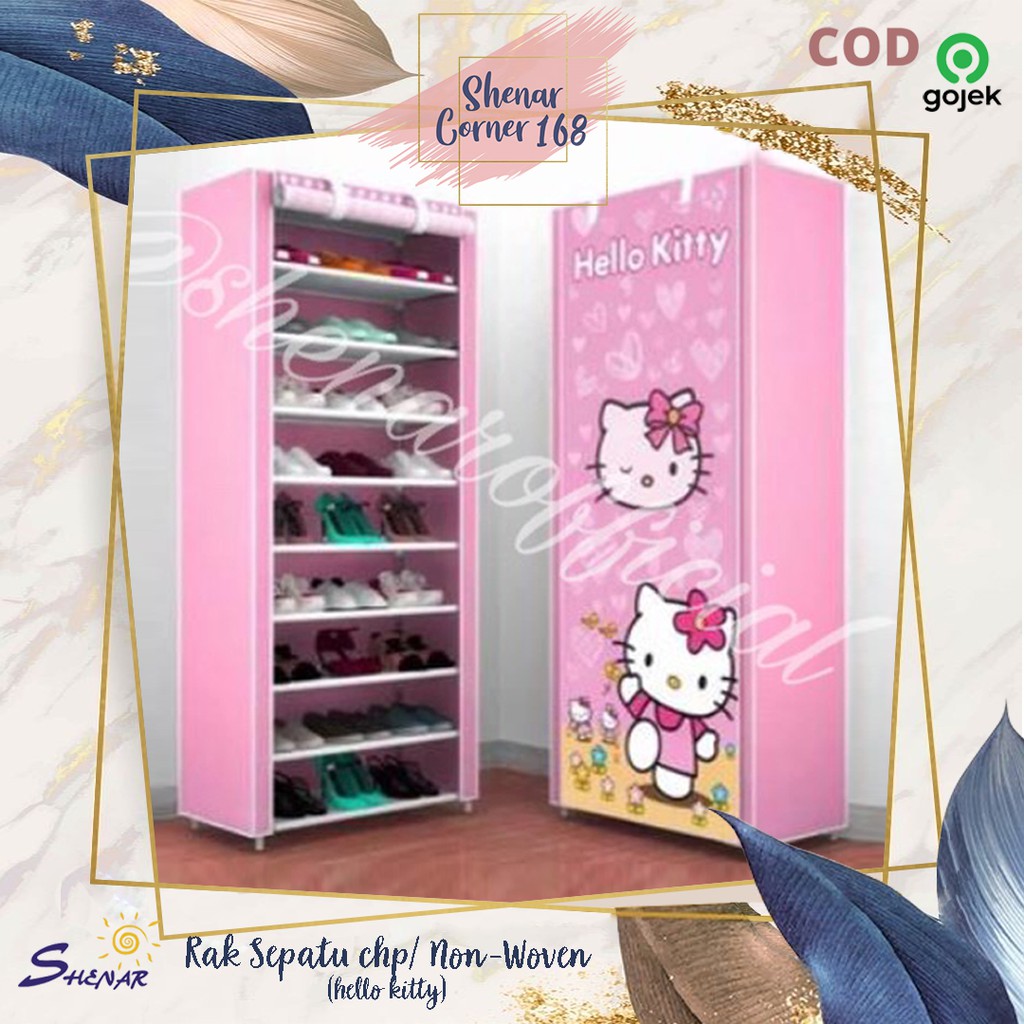 SHENAR RAK SEPATU/KARAKTER/BERMOTIF/ANAK/RAK SUSUN, RS 10 CHP - RAK SEPATU DORAEMON/HELLO KITTY, SHENARCORNER168