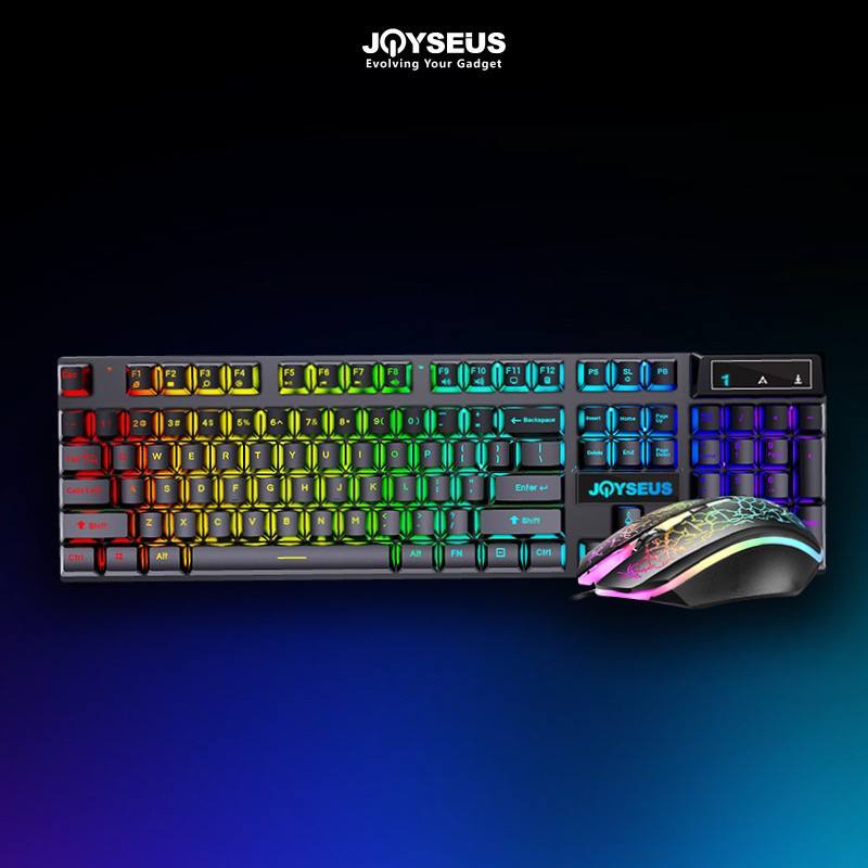 JT - 1 SET Joyseus Paket keyboard gaming dan Mouse RGB/  Set Mouse dan Keyboard Gaming USB Cable RGB/keyboard komputer Joyseus