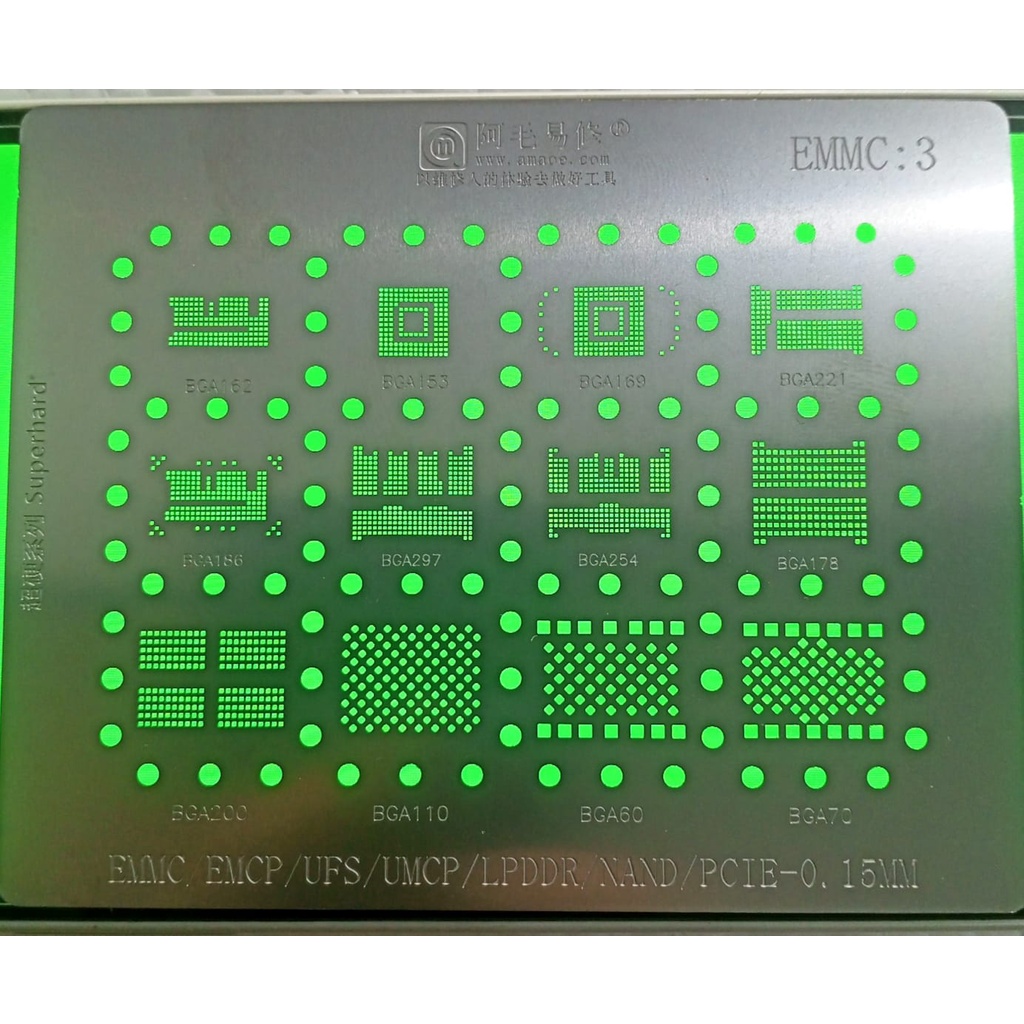 Plat Bga Cetakan Ic Plat Bga EMMC 0.15mm AMAOE EMMC 3