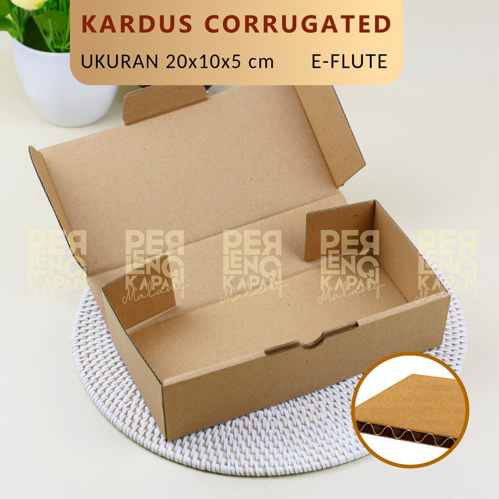 KARDUS CORRUGATED 20X10X5 CM | DIE CUT | KOTAK KARTON | BOX PACKING | SOUVENIR | PIZZA |-2