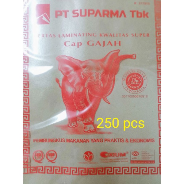

KERTAS NASI/KERTAS BUNGKUS MAKANAN ISI 250PCS GAJAH PINK
