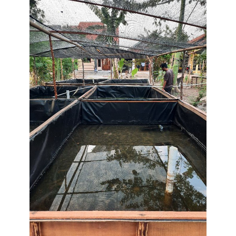 Terpal kolam ikan P.5mxL.2m×T.1m HDPE GEOMEMBRAN Micron 300 kualitas terbaik ukuran kotak
