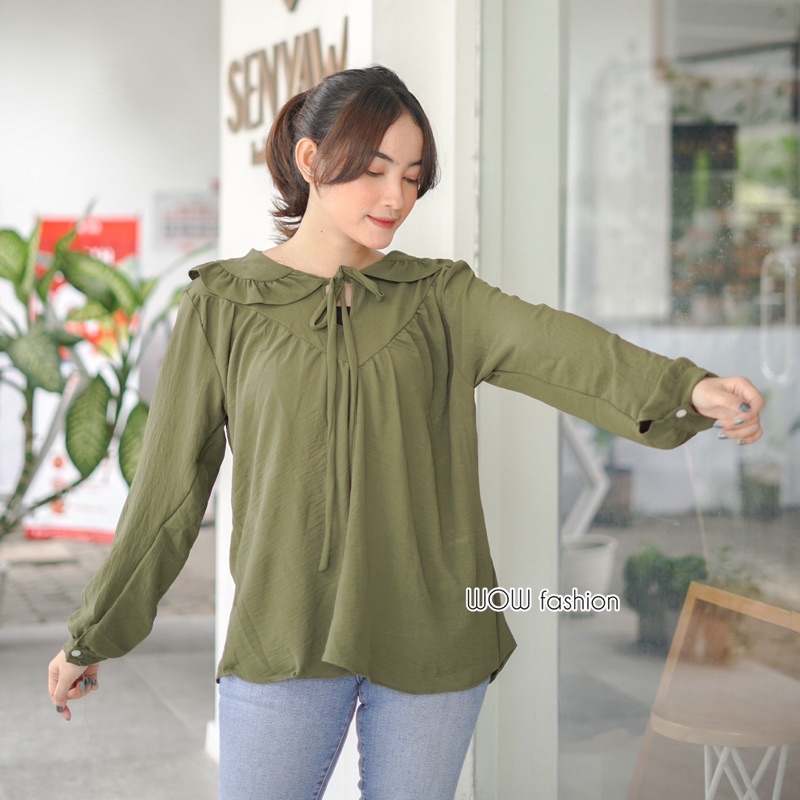 R-A Rivana Blosue Crincle Airflow - Blouse Wanita