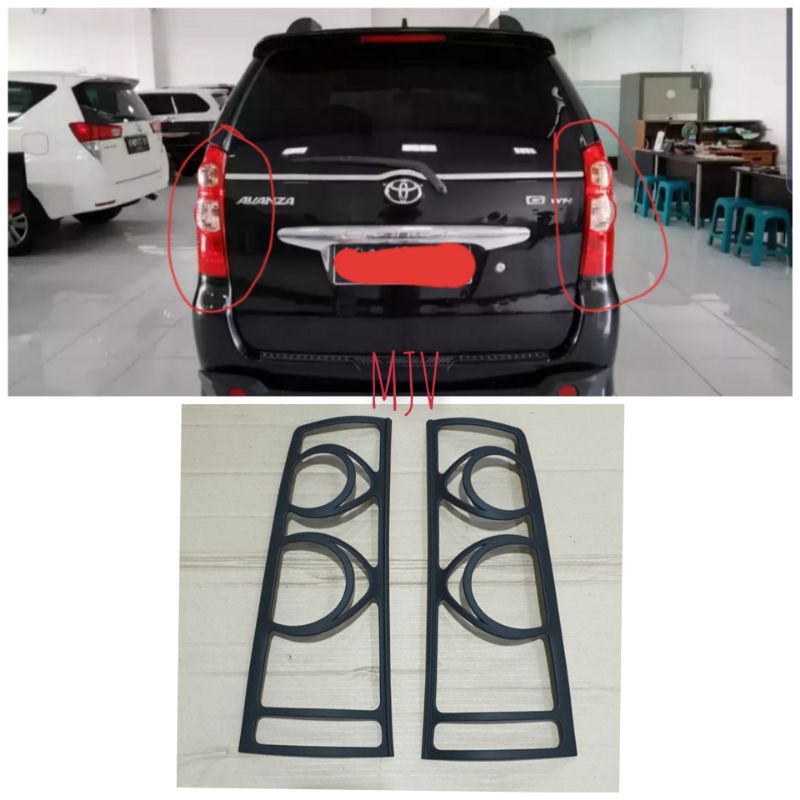 GARNIS LAMPU BELAKANG XENIA 2007-2010 HITAM SET 2 PCS
