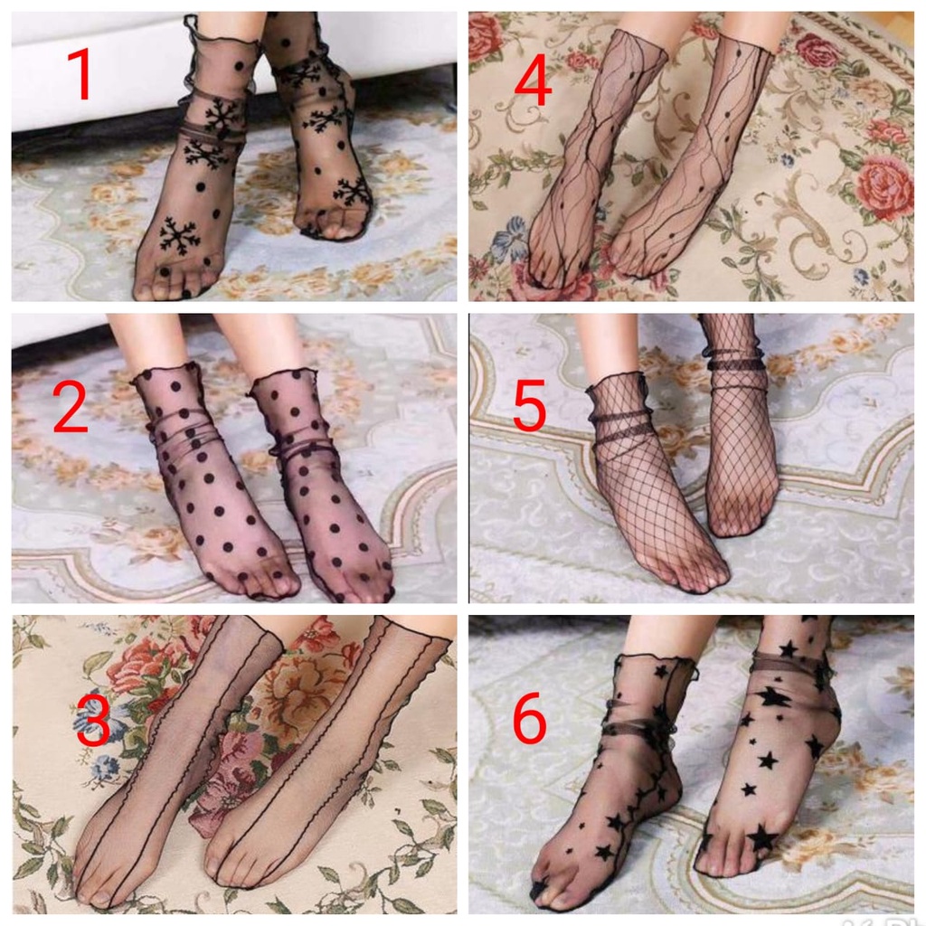 Kaos Kaki Renda Serut Dewasa Korean Shoes