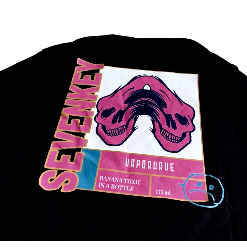 T shirt Black Katun SEVENKEY X NEXT TIME ORIGINAL BRAND BANDUNG (uaporwave)