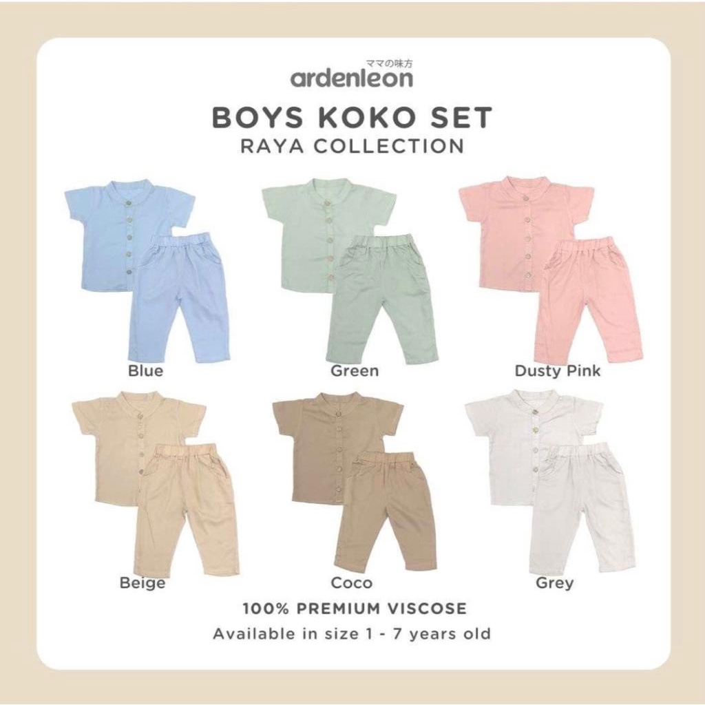 ArdenLeon BOYS RAYA KOKO SET / Arden Leon Koko Anak Laki SETELAN Raya Collection