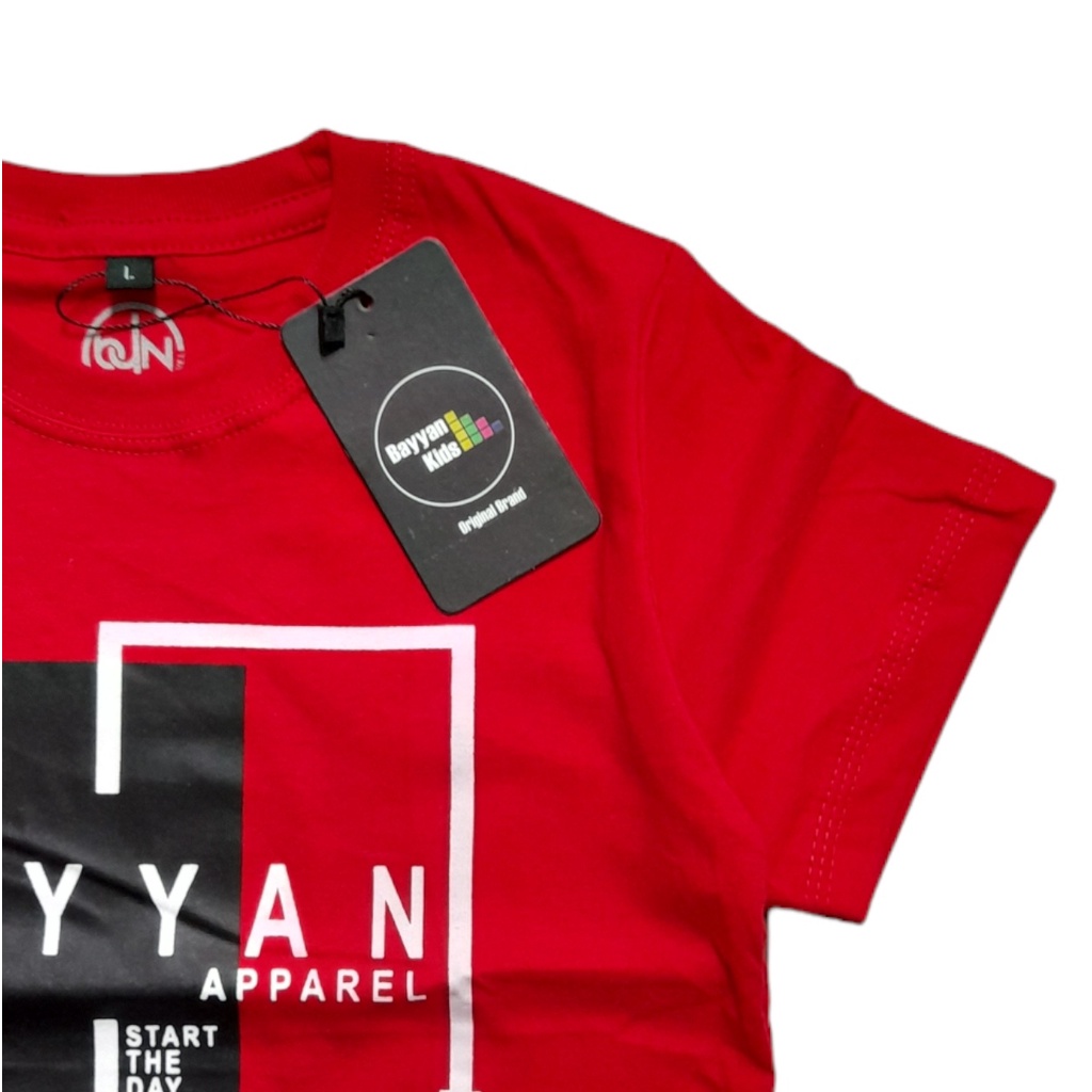 Bayyan Kaos Distro Anak Laki Laki Umur 1-12 Tahun Cotton Merah