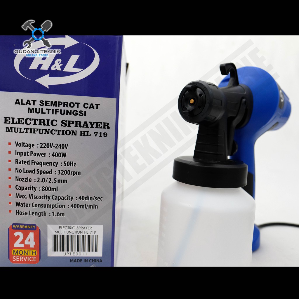 Elektric Spray Gun H&amp;L HL 719 - Alat Semprot Cat Elektrik H&amp;L HL719 Spraygun Elektrik