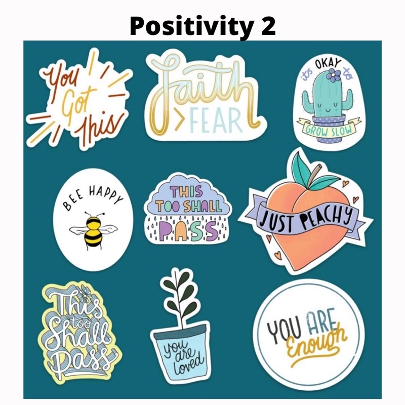 Sticker Pack Positivity Mental Health Stiker HP / Laptop Aesthetic Murah