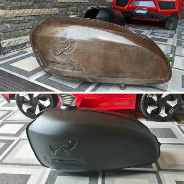 Tangki cb glatik press kudus warna cat clear dan hitam