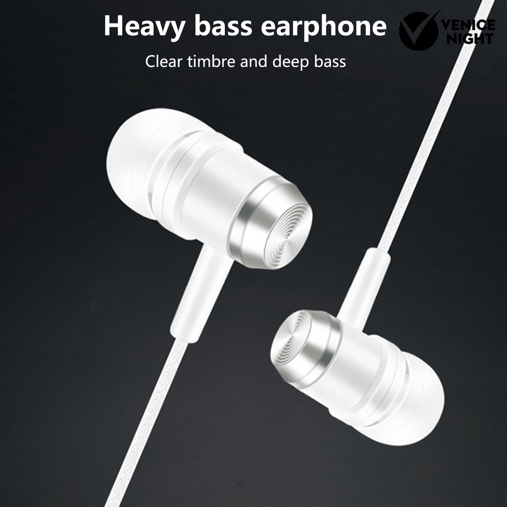 (VNEP) (Berkabel) Headset Earphone Earbuds Musik Heavy Bass Surround Stereo Noise Reduction Warna Macaroon Kabel 3.5mm