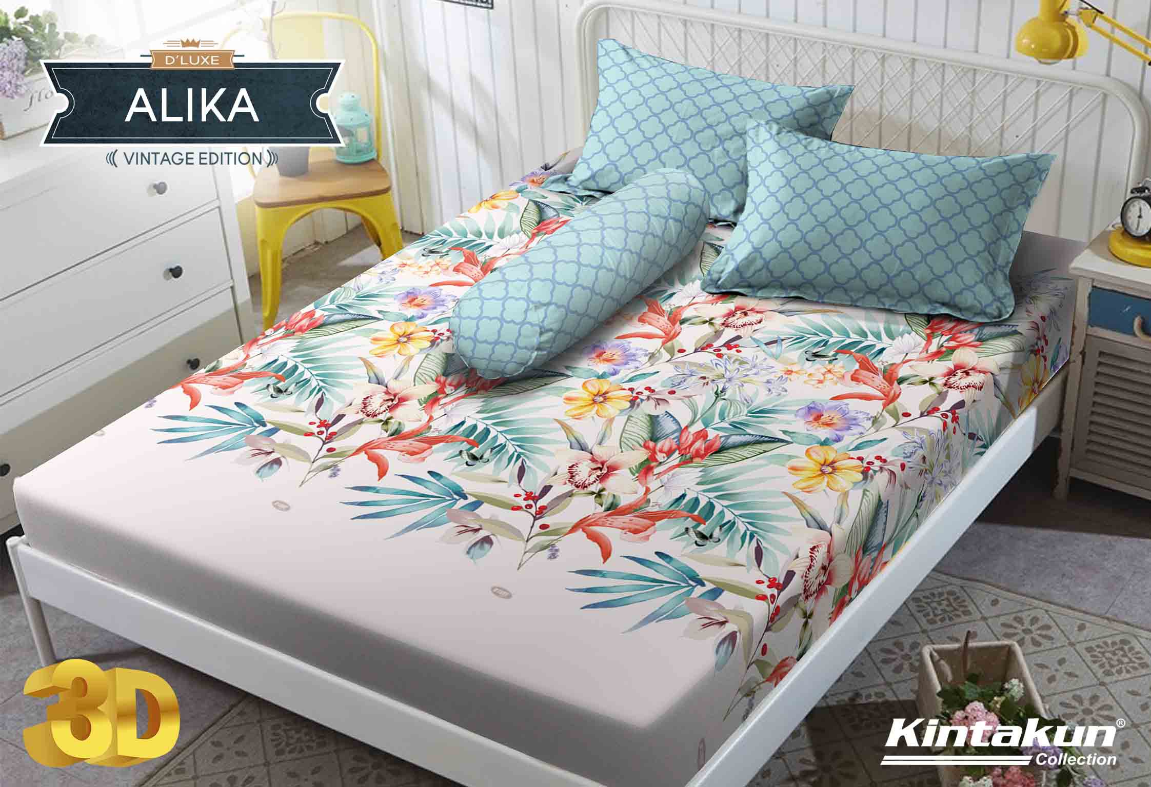  Sprei  Kintakun  D luxe King 180 Cm X 200 Cm Corak  Alika 