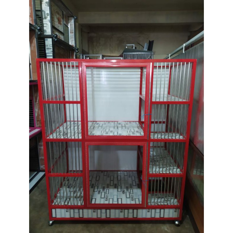 Kandang Kucing Alumunium Dua Tingkat