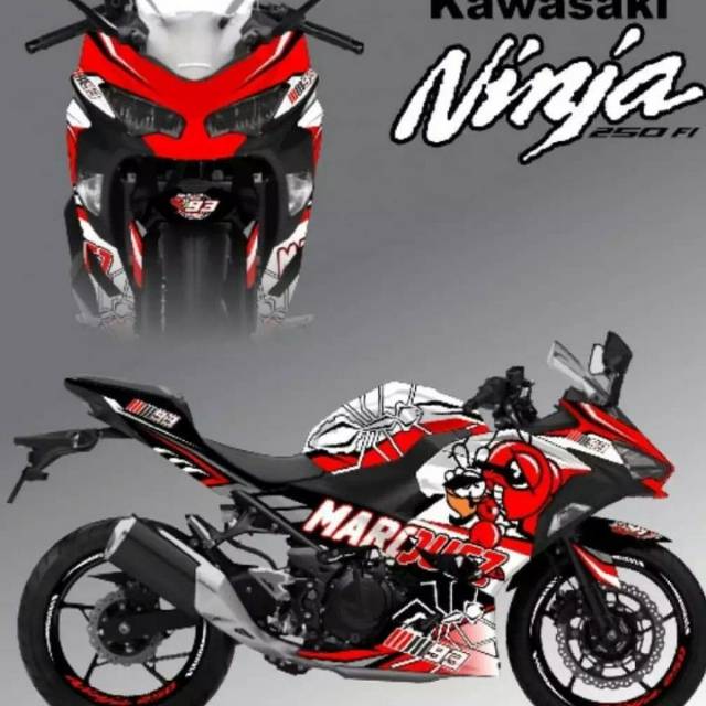 decal ninja 250cc fi new dan mesin cutting