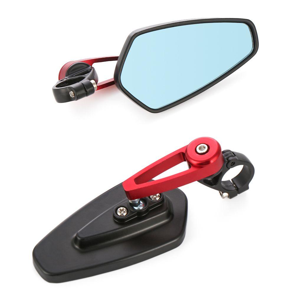 Populer 2pcs Handle Bar Mirror Adjustable Aluminium 7per8 ''Bar Motor Cermin Samping