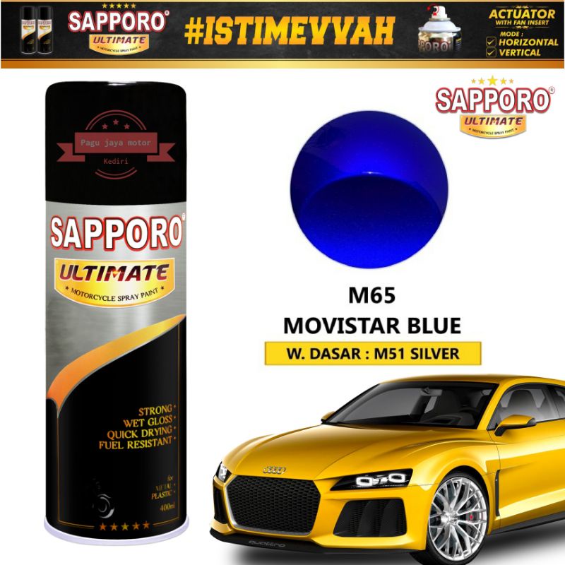 sapporo ultimate movistar blue M65 400ml cat semprot spray paint