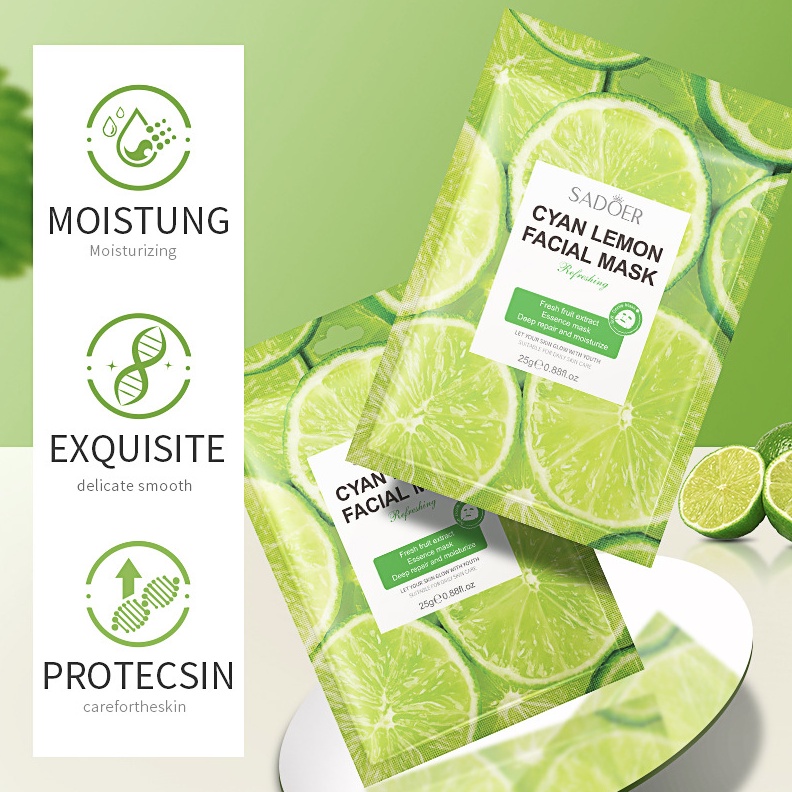 SADOER New Plant Mask Series Fruits Masker Wajah Facial Sheet EM026