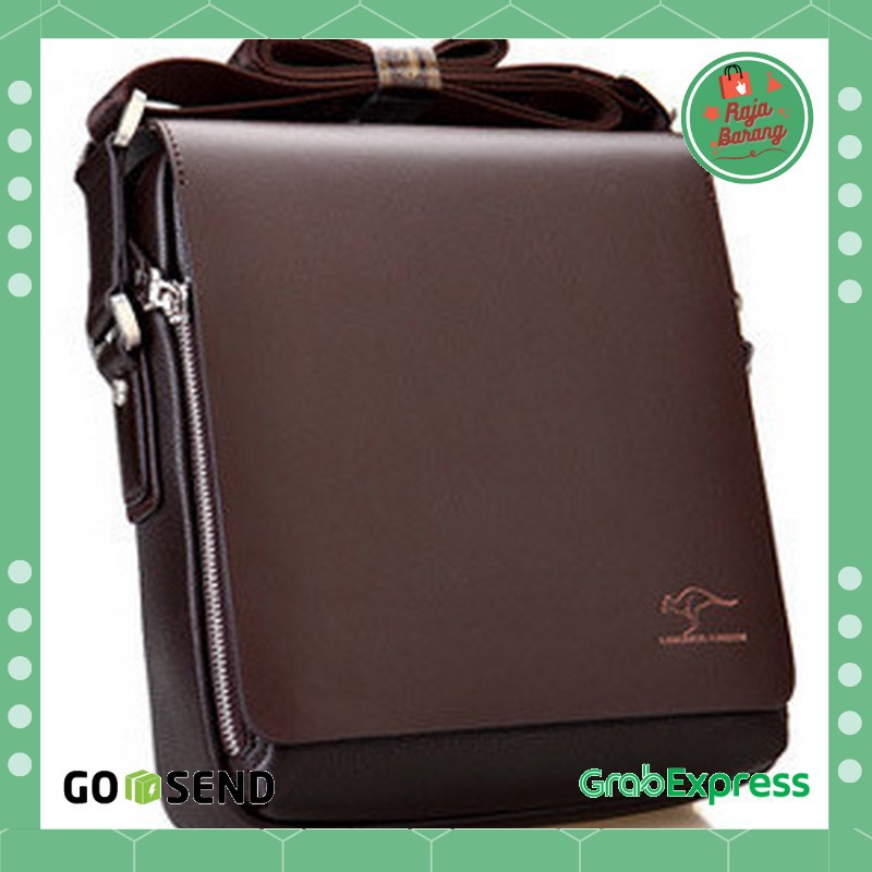 Tas Selempang Pria Kotak - Coklat
