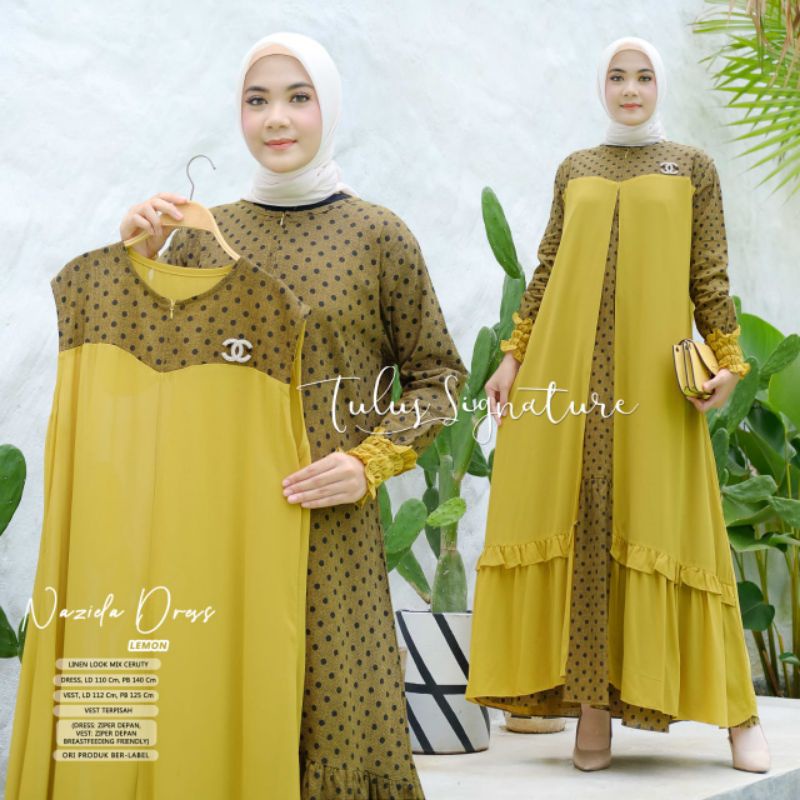 Dress wanita modern / Naziela Dress by tulus signature / dress polos kekinian