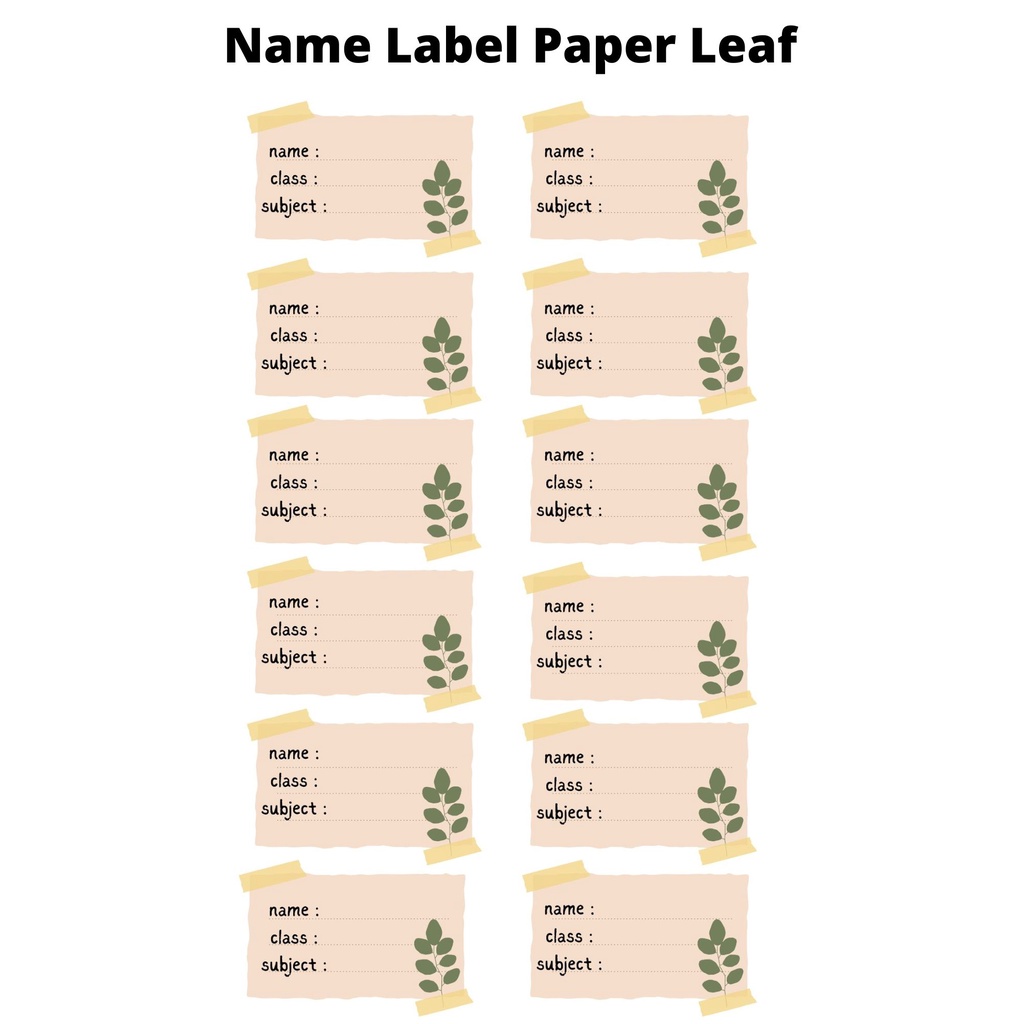 Sticker Nama Label Mata Pelajaran Sticker Sekolah Aesthetic Murah